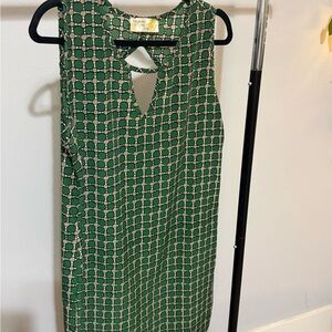 Paisley & Gray Green Geometric Keyhole Midi Dress